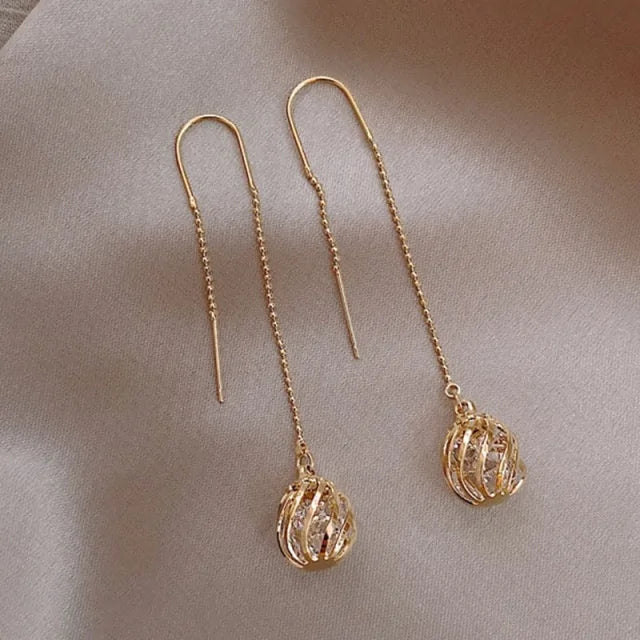 Long Tassel Drop Earrings