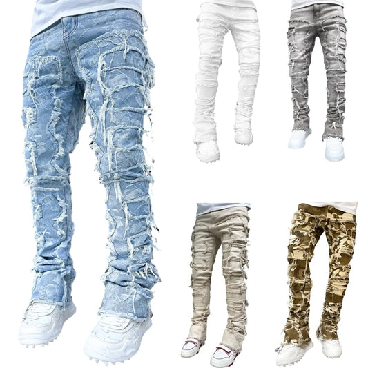 Classic Distressed Straight-Leg Jeans-1