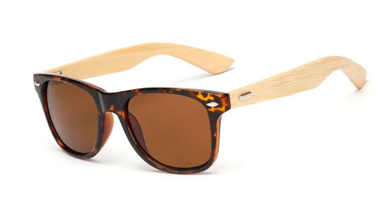 EcoChic Quadratische Bambus-Sonnenbrille