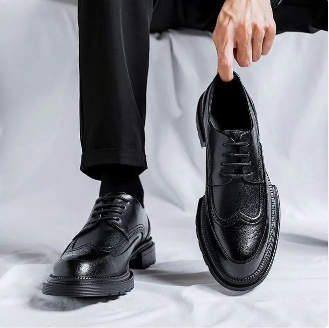 Men's Elegant Leather Brogue Platforms-1