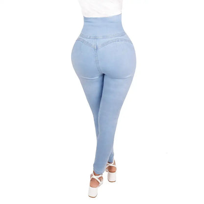 Chic High Waist Slim Jeans-1